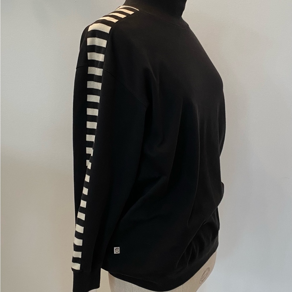 Palmer & Palmer Mens Black Mock Turtleneck w Sleeve and Full Back Design/Size S
